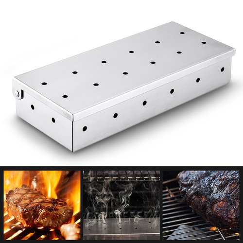 Barbecue tools stainless steel smoker box fruit wood box smoker box BBQ matching smoker box smoker box