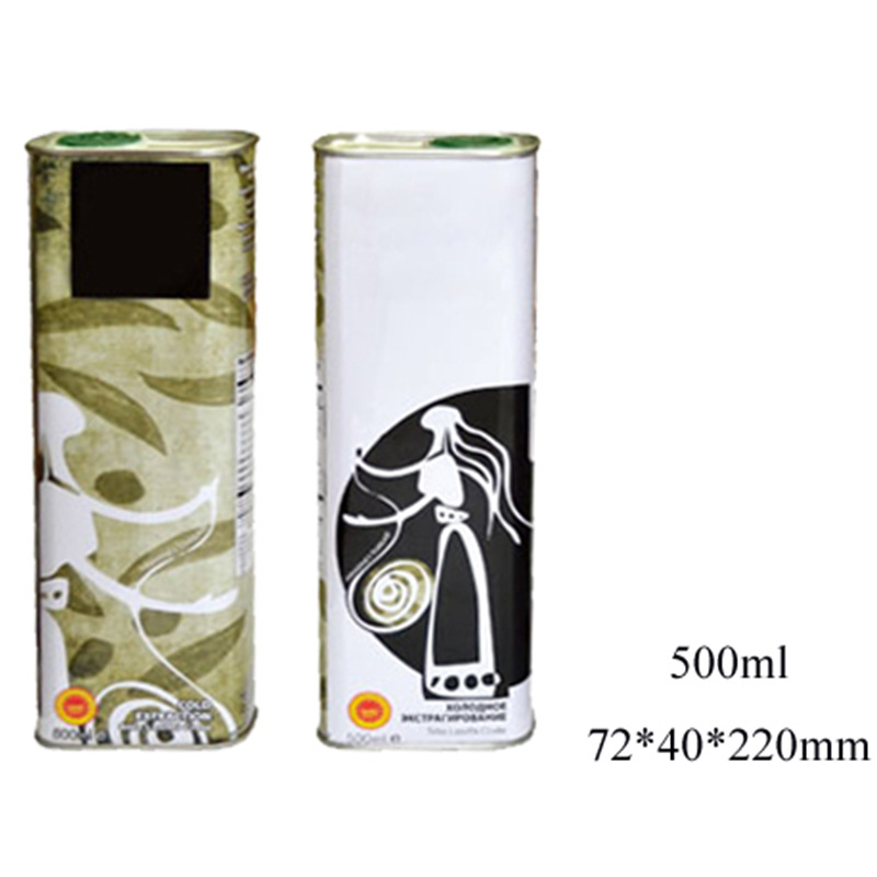 大地伟业长方形食用油罐包装定制 0.5升食品级金属油罐马口铁油罐