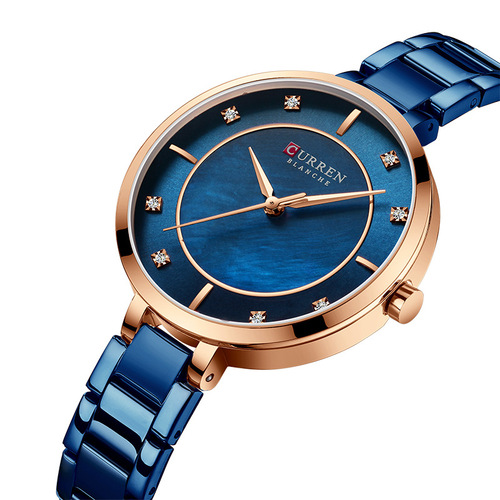CURREN/Karen 9051 women's shell waterproof watch simple small dial round fashionable women's watch