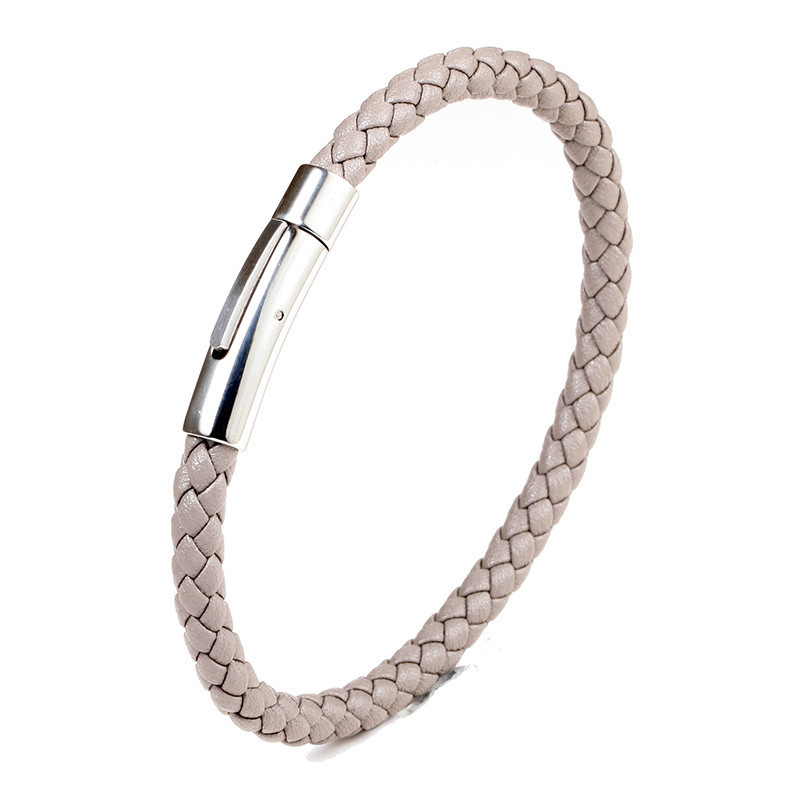 wristband Classification Casual Circle Microfiber Steel Men's Wristband Men Cord & Leather Bracelets