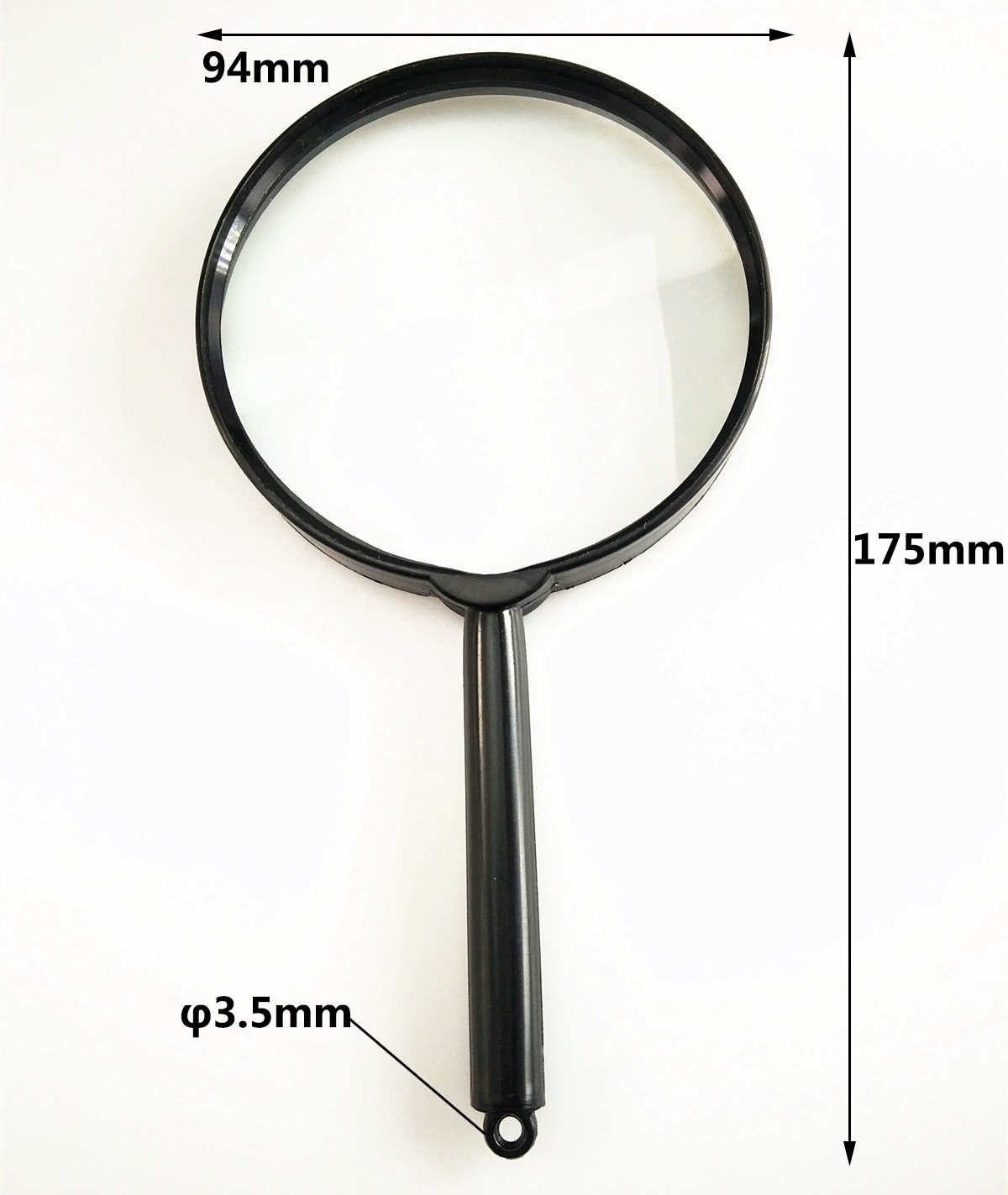 Новое 90-пластиковое ручное увеличительное стекло с прямой ручкой и отверстием увеличительное стекло для чтения HD оптическое стекло увеличительное стекло