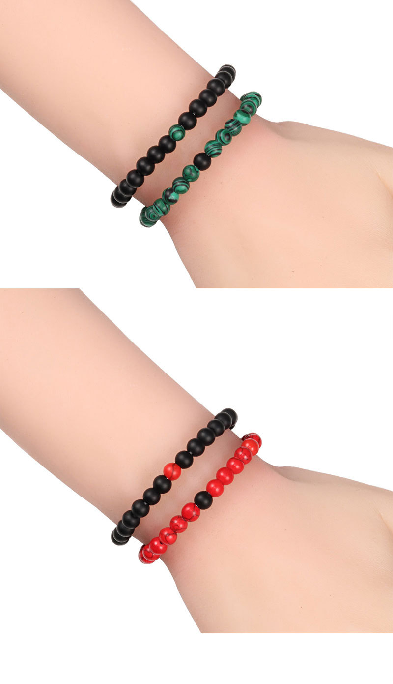 Kreatives passendes Perlenarmband blau türkis Paararmband elastisches Seilarmband Perlen verstreute Perlen Armband Armband_voghion.com