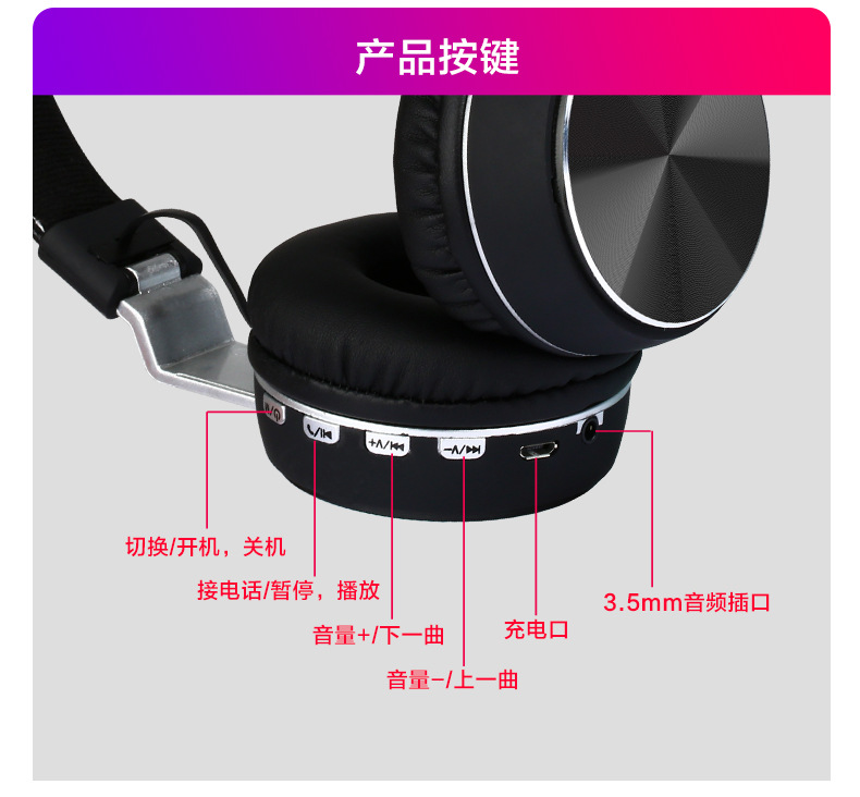 Casque sans fil MP3 Bluetooth 5.0 - Ref 3425539 Image 19