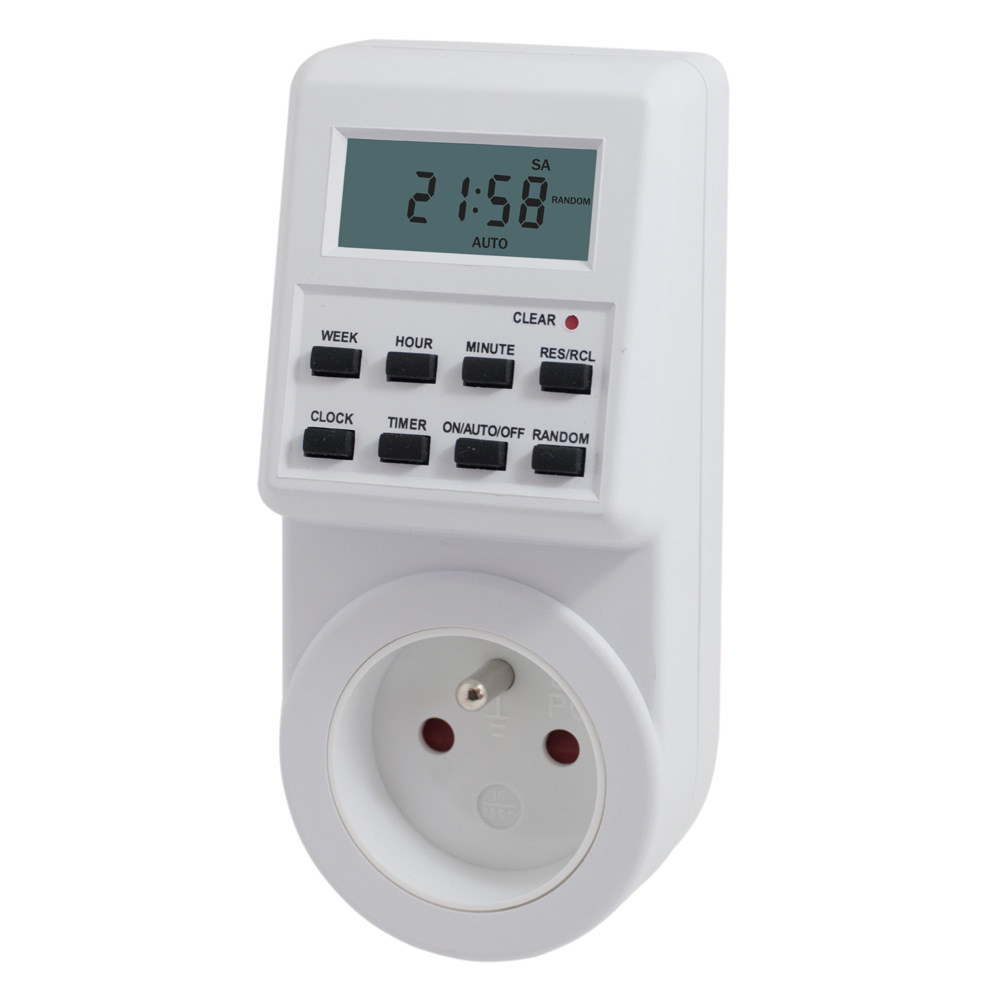法国 厨房 电子 定时 开关 插座 定时器  电子 电子定时插座