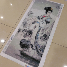 5D钻石画绣好的成品图西施浣纱满钻纯手工贴十字绣成品出售一件发