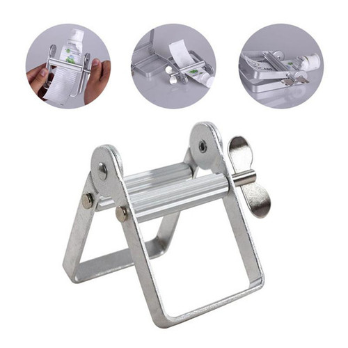 Wholesale metal paste squeezer stainless steel lazy toothpaste squeezer hair salon hairdressing tool handle squeeze dye paste
