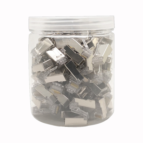 Supply FTP Shielded Network Crystal Head Super Category 6 8-Core Gold-plated RJ45 Connector Pure Copper Computer Network Cable Connector 