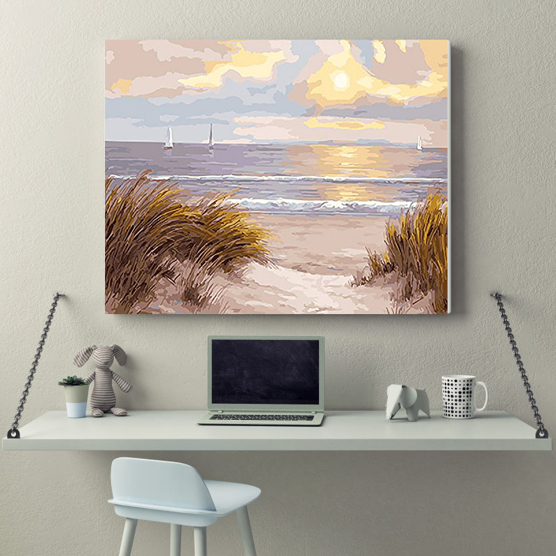 DIY digital oil painting wholesale at dusk of beautiful romantic…