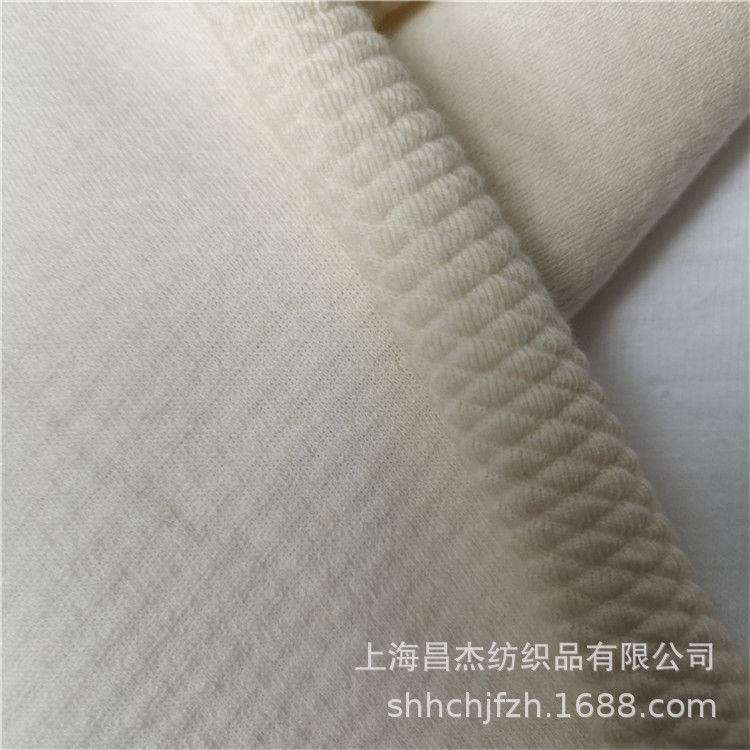 菱形空气层 氨纶起皱空气层布 提花格子空气层 纬编针织菱形提花