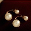 Cute small earrings, metal ear clips from pearl, simple and elegant design, wholesale