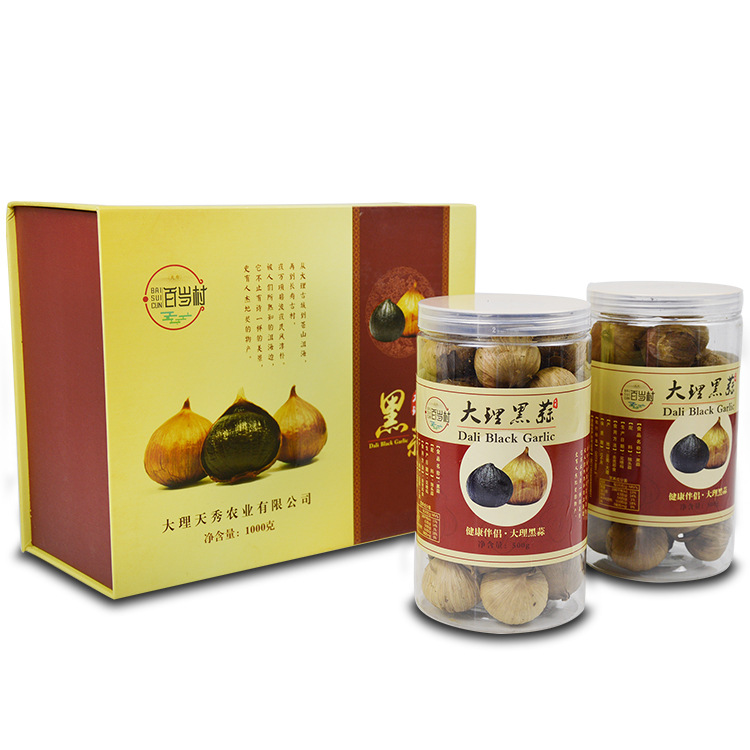 雲南大理特産紫皮大蒜頭獨頭蒜黑蒜禮盒2瓶幹蒜獨蒜散裝批發廠家
