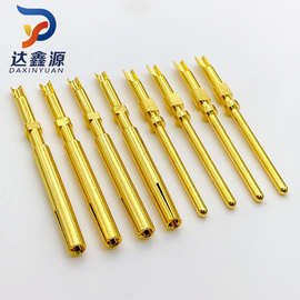 达鑫源环保黄铜YD41航空公母插针 2.0插孔 镀金PIN针圆形中心针