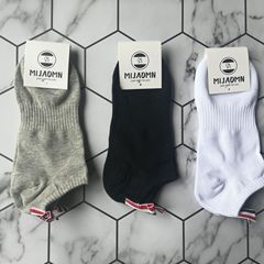 布標男船襪 全棉襪 經典黑白灰三色 訂標襪子