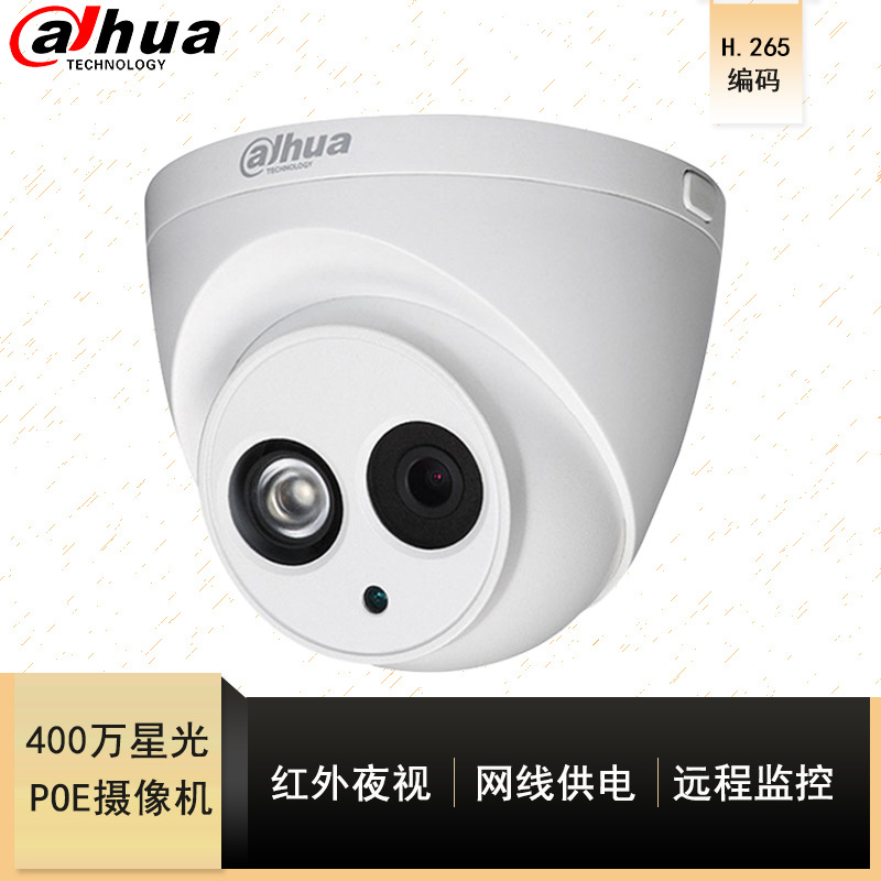 新品大华400万星光POE监控网络半球摄像机音频DH-IPC-HDW2433C-A
