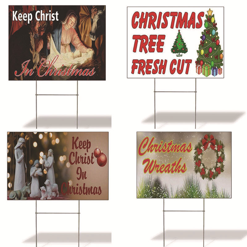 定做塑料瓦楞防水万通板户外草地插牌 印刷宣传广告牌