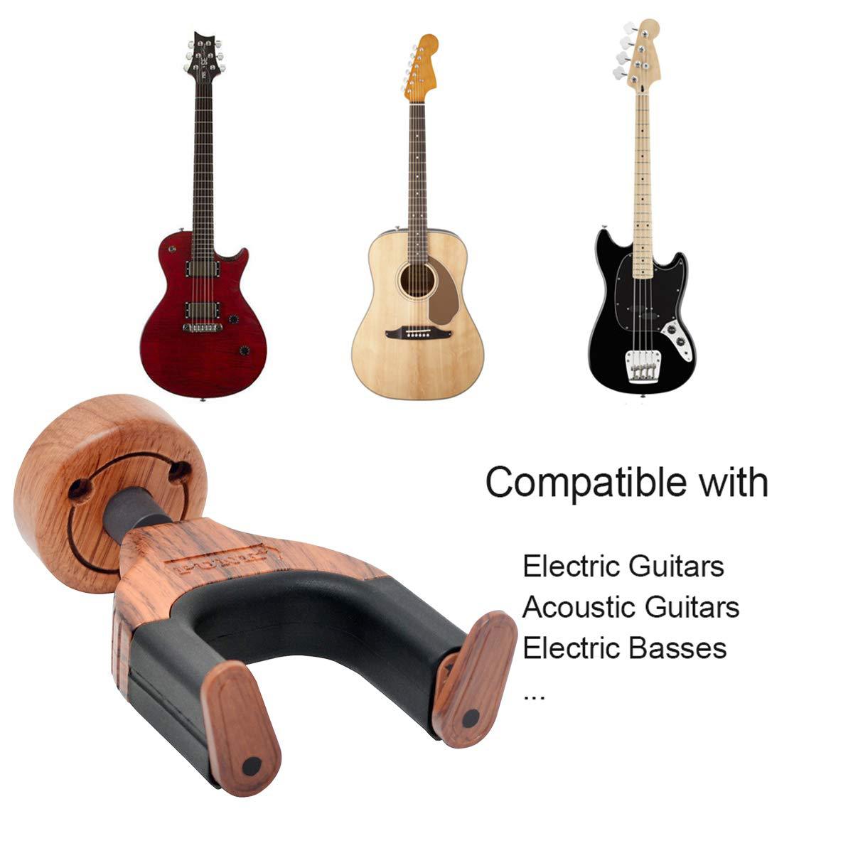 Amazon suministro guitarra de madera desmontable gancho de transferencia de agua de impresión grano de madera dividida autoblocante gancho de la guitarra fabricante