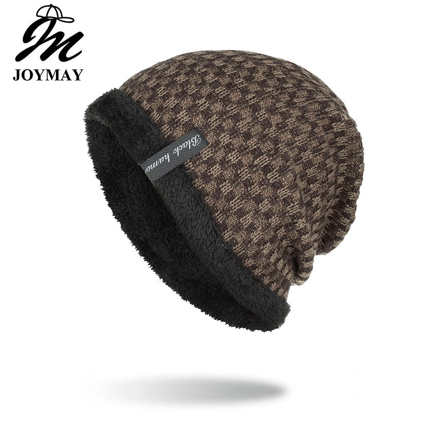 帽子韩版潮针织毛线帽冬季加绒保暖AB纱长标套头男士户外帽WM053