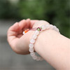 Organic fuchsia bead bracelet white jade for princess, accessory