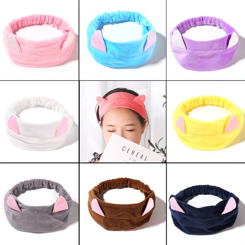 Sweet Jing Cat Ears Headband Face Wash Head Towel Lady Fashion Head Accessory Cute Rabbit Ear Hair Tie