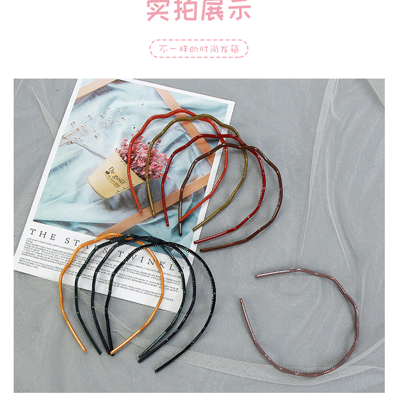 Simple Color Acrylic Wave Hair Band Set display picture 9
