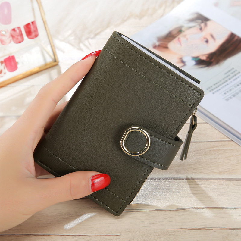 Women's Solid Color Pu Leather Magnetic Buckle Wallets display picture 2