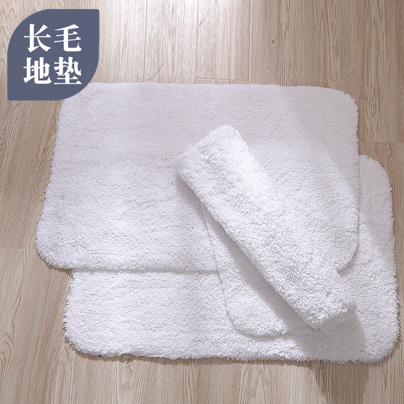 五星级酒店地巾白色宾馆长毛地垫浴室防滑垫纯棉加厚门垫吸水