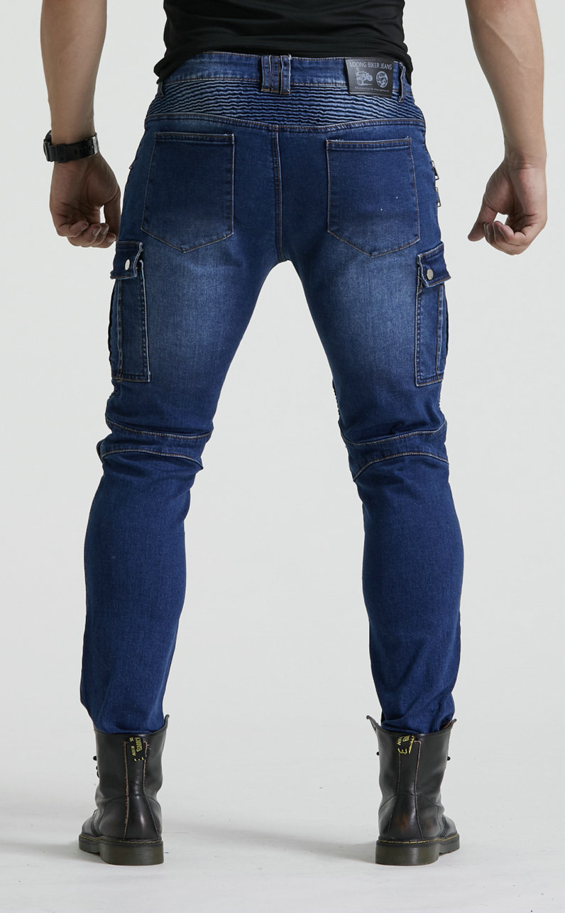 2018 productos genuinos Volero/motocicleta pantalones vaqueros de equitación casuales pantalones anti-caída de la motocicleta Pantalones rectos delgados