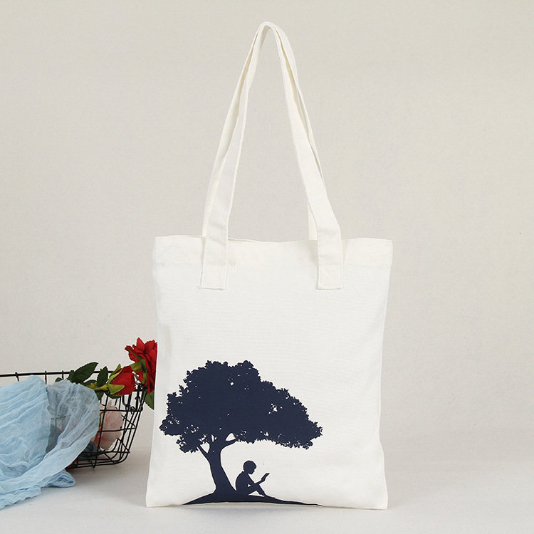 创意抽象图案帆布袋定做金属按扣棉布袋定制手提广告购物袋子