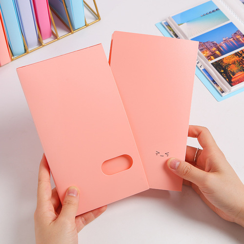 Solid color card book, business card book, card bag, large capacity business card holder, ticket collection book, 240 card slots