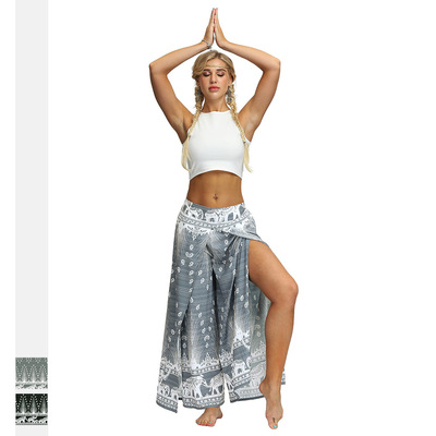 Yoga pants for women digital printing women yoga wide leg yoga pants, split straight tube wide leg pants