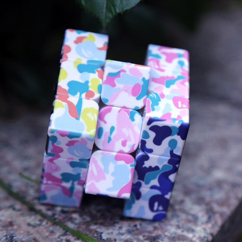 彩色迷彩个性设计儿童益智趣味玩具UV打印定制三阶魔方可来图定制