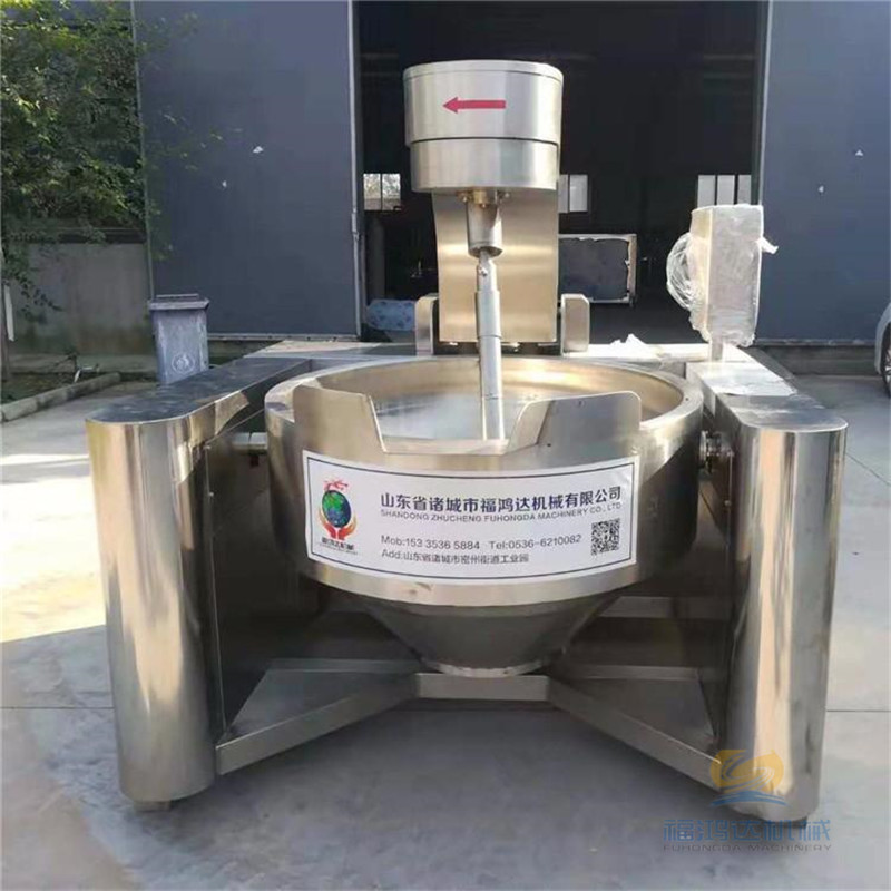 新型电加热辣椒酱搅拌夹层炒锅 红油酱料自动炒锅 燃气行星炒锅