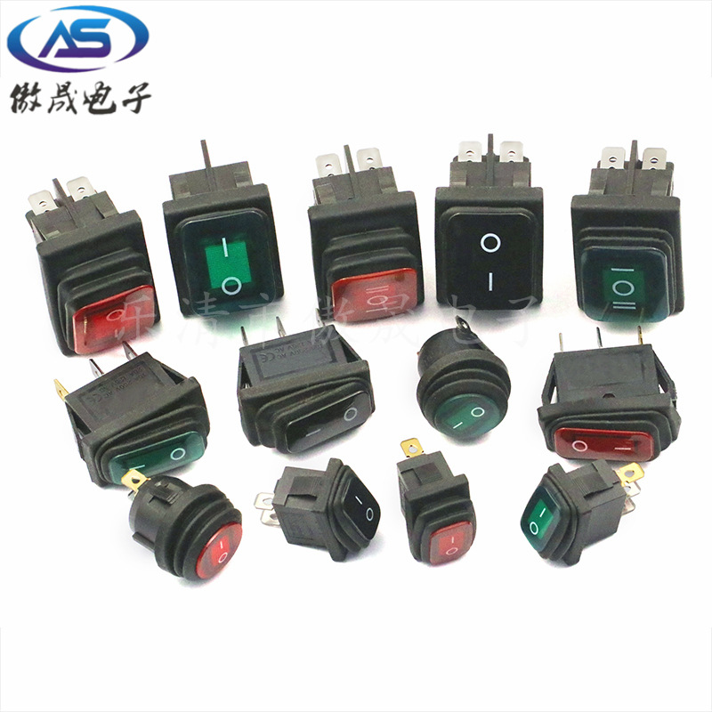 防水船型开关 KCD3防水翘板开关 连体防水电源开关 16A防水开关