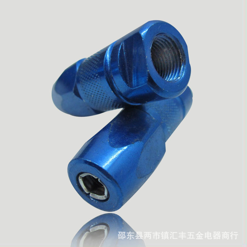 供应加重加厚蓝色款黄油嘴双六角设计平嘴黄油枪用配件维修工具