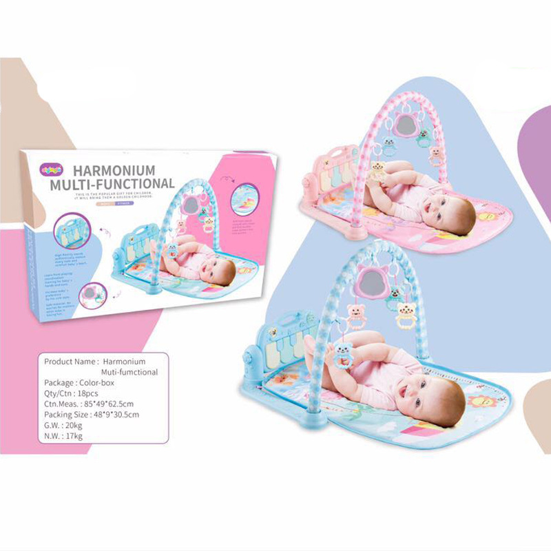 婴儿音乐健身架3-6-8-12月宝宝爬行垫充电脚踏钢琴亚马逊跨境玩具