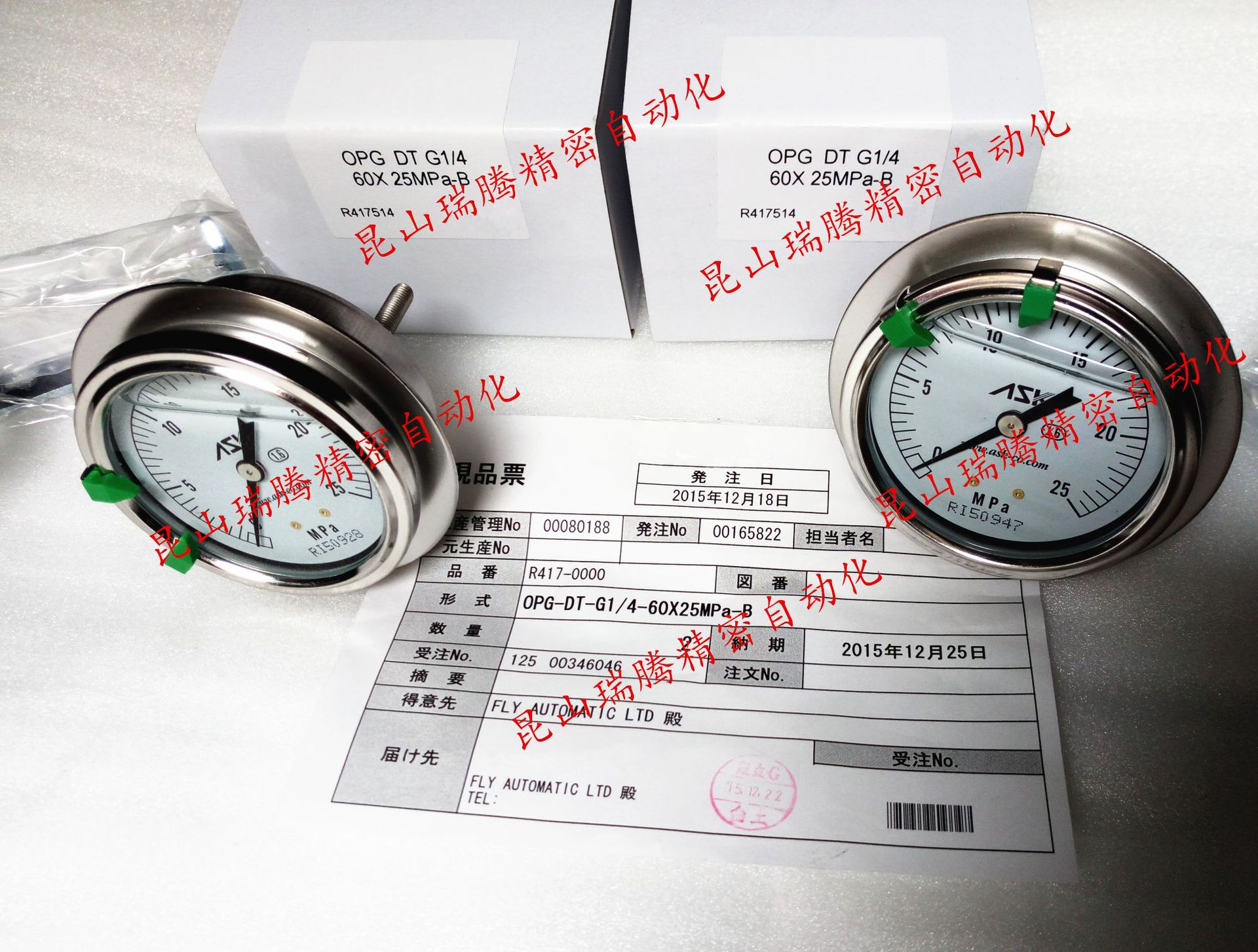 ASK充油式压力表OPG-DT-G1/4-60x25MPa-B日本制ASK压力表