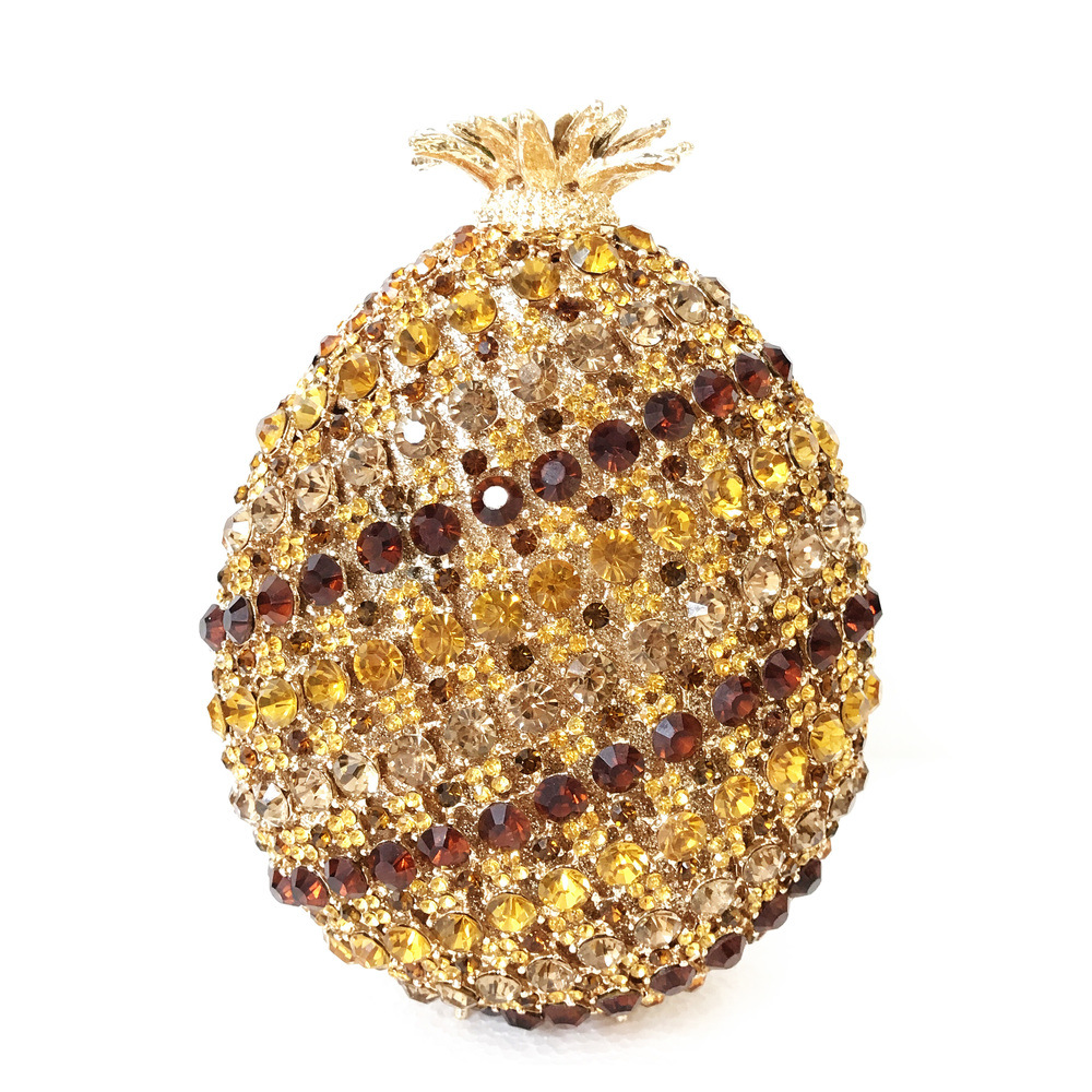 BL135 fruta piña forma de cristal bolsas de banquete de diamantes bolsas de diamantes damas europeas y americanas