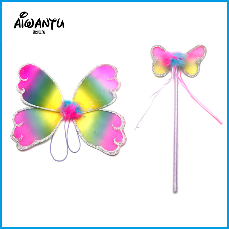 Rainbow butterfly wing fairy wing Magic Stick Piece suit Halloween Christmas party Supplies factory wholesale