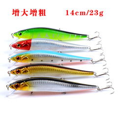 Lure Bait 5-Color Biomimetic Minnow Fish Lure 14cm/23g Plastic Hard Bait, Artificial Bait for Cross-Border Giant-Size Floating Models