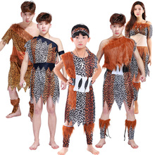 成人演出服印第安野人表演服裝非洲原始女野人兒童萬聖節cosplay