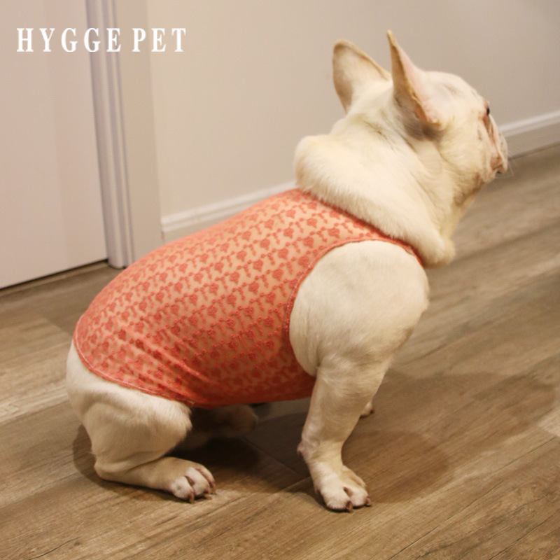 小狗狗衣服装泰迪蕾丝宠物背心凉凉衣法斗网红小型犬猫咪夏季薄款