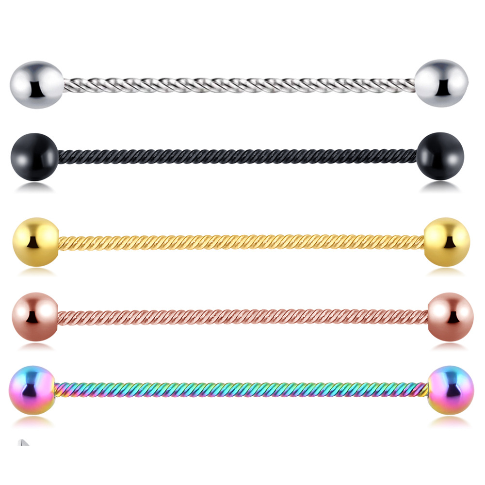 16G labret stud size and finish detail