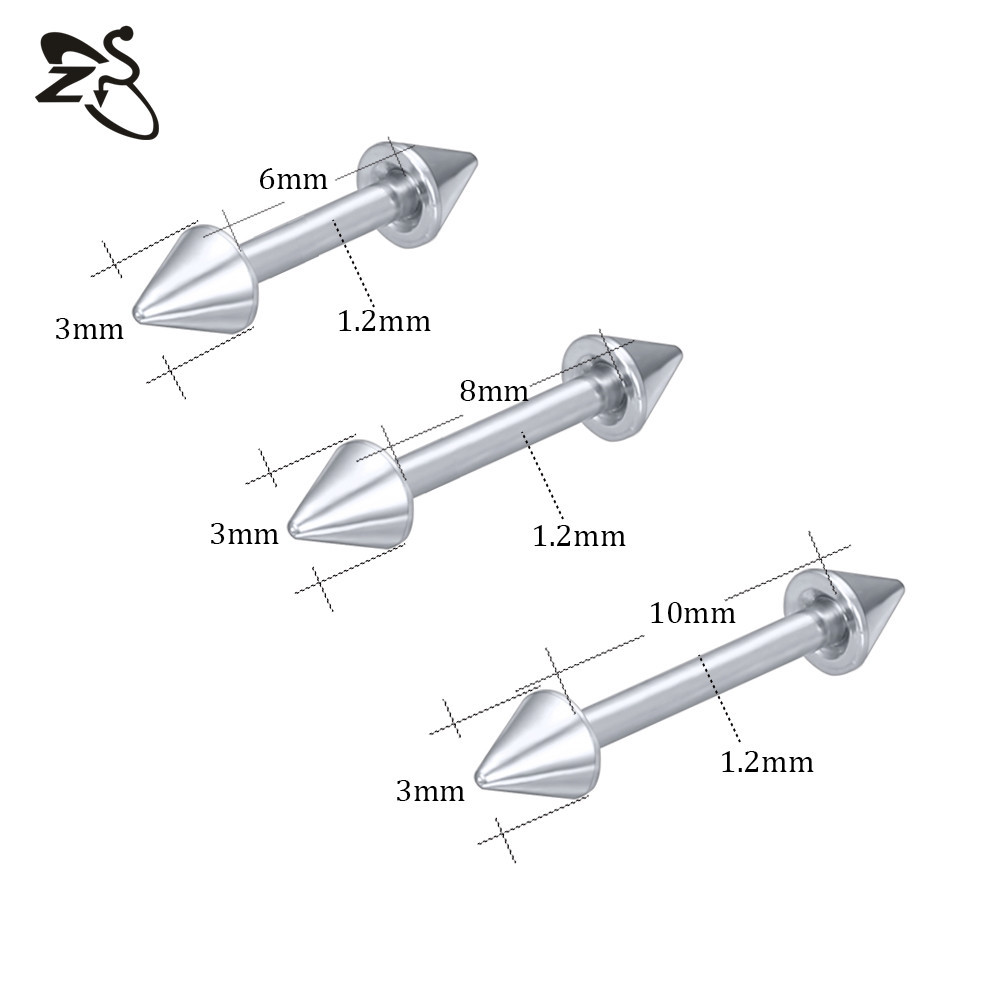 Titanium Steel Lip Nail 316L Stainless Steel Tongue Nail Straight Rod Pointed Cone Eyebrow Rod Body Piercing Jewelry detail image 11