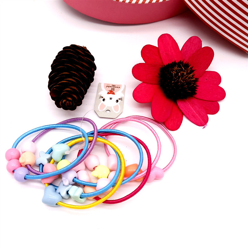 8根装儿童小皮筋 彩色卡通不伤发宝宝发圈发绳时尚简约糖果色发饰