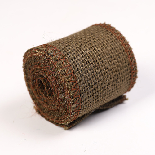 Factory direct sale 6.0 width handmade DIY Christmas decorative linen roll colorful hemp rope webbing 2 meters