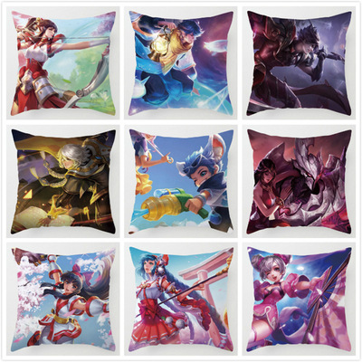 王者抱枕 动漫卡通荣耀超柔棉麻亮缎游戏周边广告活动礼赠品抱枕