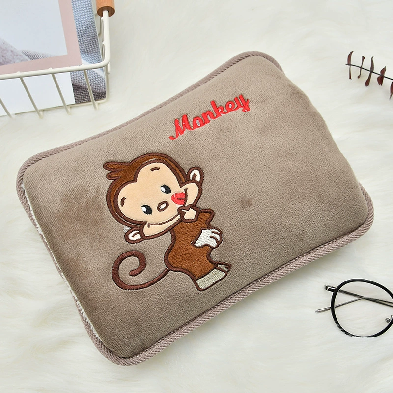Water-injected new embroidered mischievous cat hand warmer charging hot water bag finger monkey warming baby national standard can be shipped
