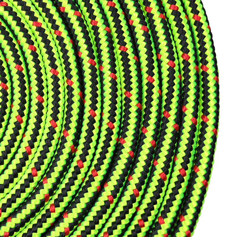 黑绿带红款 定位锚绳/户外攀岩/高空作业装备 十六股编织绳锚绳