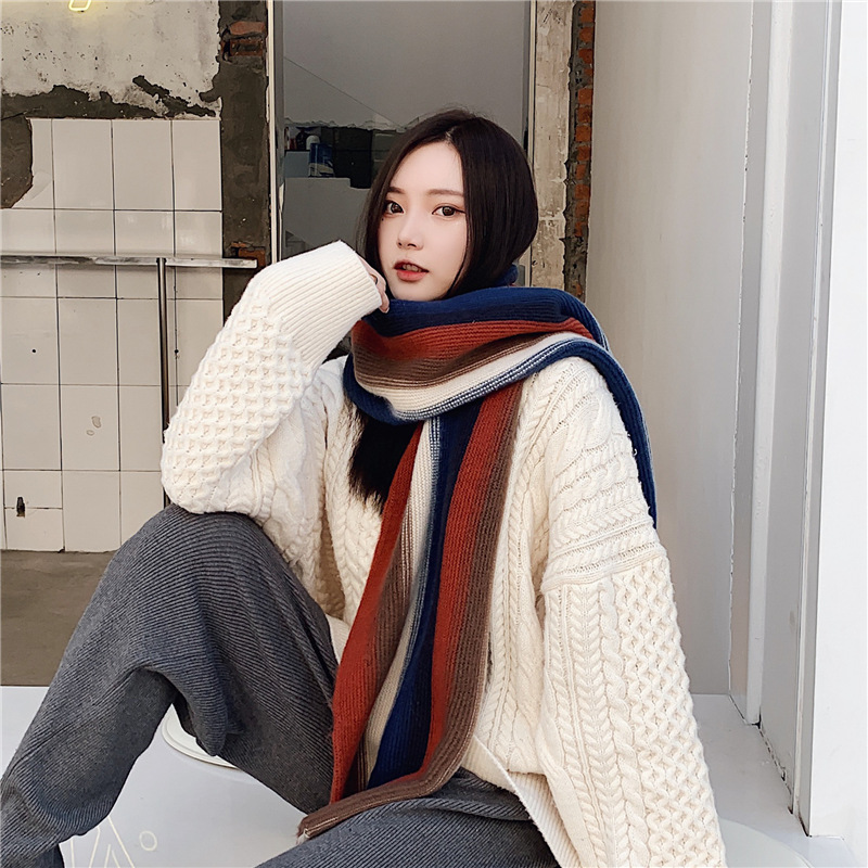 Women's Modern Style Korean Style Color Block Acrylic Scarf display picture 2