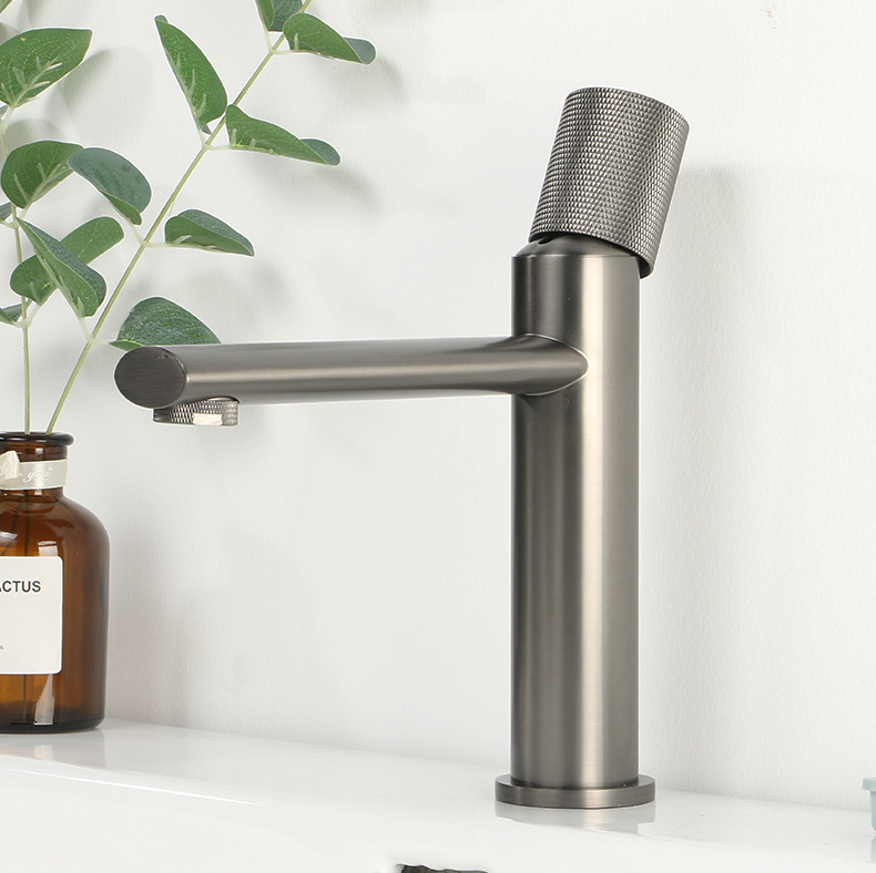 Cross-border e-commerce exclusive supply of gun gray bathroom washbasins, washbasins, copper hot and cold water faucets undefined